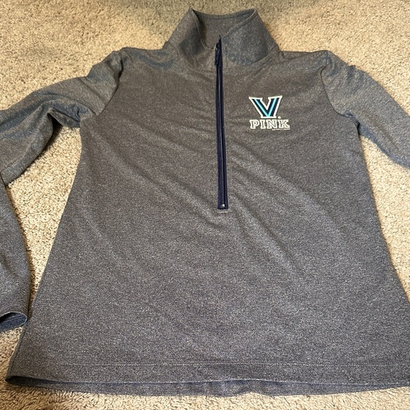 Victoria Secret Pink Villanova Wildcats Pullover 1/4 Zip Shirt 5th & Ocean M - Picture 1 of 4